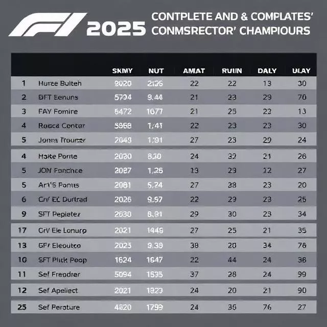 F1 2025 Final Standings: Complete Drivers' and Constructors' Championship Results