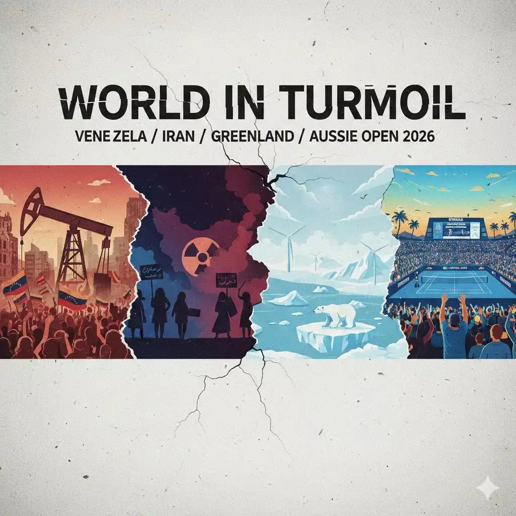 “World in Turmoil: Venezuela, Iran, Greenland & Aussie Open 2026”