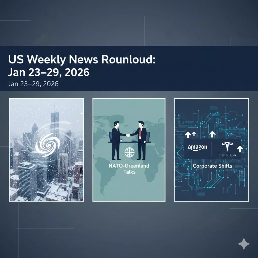 create a banner image on US Weekly News Roundup: Jan 23–29, 2026 Highlights