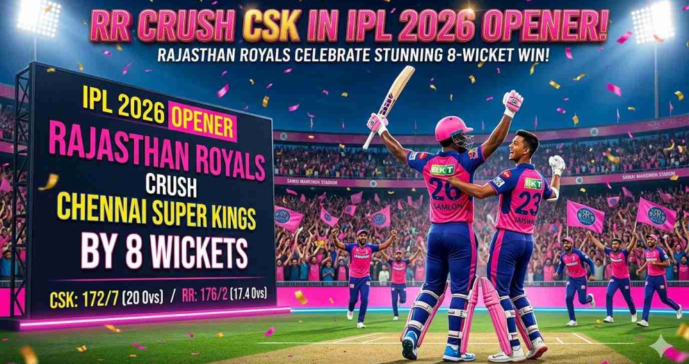 RR Crush CSK by 8 Wickets in IPL 2026 Opener