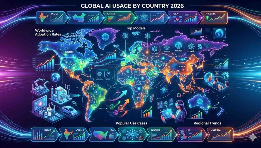 Global AI Usage by Country in 2026: Worldwide Adoption Rates, Top Models, Popular Use Cases & Regional Trends